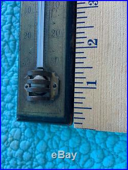 Antique Working Brass Bronze Reamur Thermometer 1900 Wood Octogesinal French