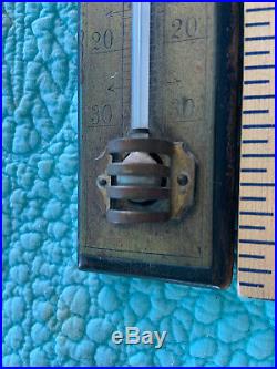 Antique Working Brass Bronze Reamur Thermometer 1900 Wood Octogesinal French
