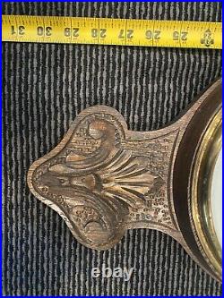 Antique aneroid barometer thermometer hand carved Wood case 31 fahr + centi