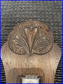 Antique aneroid barometer thermometer hand carved Wood case 31 fahr + centi