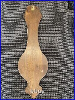 Antique aneroid barometer thermometer hand carved Wood case 31 fahr + centi