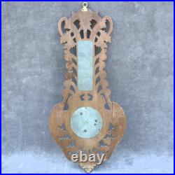 Antique barometer 1920s Germany black forest weather instrument hand-carved uniq