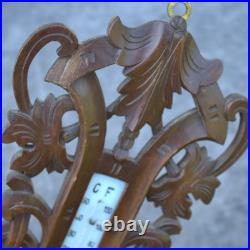 Antique barometer 1920s Germany black forest weather instrument hand-carved uniq