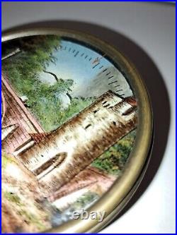 Antique barometer, French 1880-1900, painted, signed, unique piece
