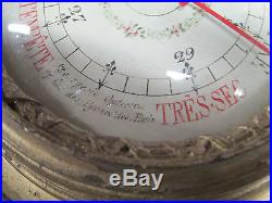 Antique barometer antique French barometer original carved wooden case Paris