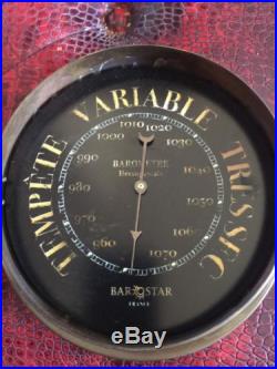 Antique barometer brass France