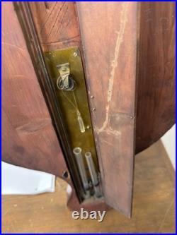 Antique c 1830 C. Somalvico mahogany inlaid wheel banjo barometer satinwood Antique c 1830 C. Somalvico mahogany inlaid wheel banjo barometer satinwood