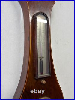 Antique c 1830 C. Somalvico mahogany inlaid wheel banjo barometer satinwood Antique c 1830 C. Somalvico mahogany inlaid wheel banjo barometer satinwood