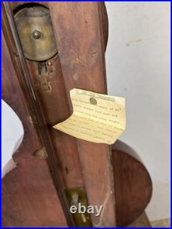 Antique c 1830 C. Somalvico mahogany inlaid wheel banjo barometer satinwood Antique c 1830 C. Somalvico mahogany inlaid wheel banjo barometer satinwood