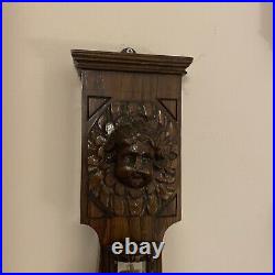 Antique carved E. Terry barometer
