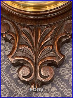 Antique carved oak barometer 33 inches long