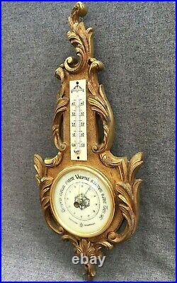 Antique french Louis XV style barometer early 1900's made of bronze