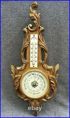 Antique french Louis XV style barometer early 1900's made of bronze