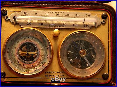 Antique portable/ pocket weather station scientific instrument- Paris