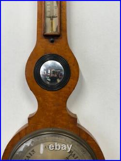 Antique rare tiger maple & Birdseye Barometer Court Exeter 42 1800s Antique rare tiger maple & Birdseye Barometer Court Exeter 42 1800s