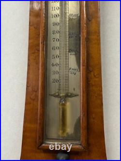 Antique rare tiger maple & Birdseye Barometer Court Exeter 42 1800s Antique rare tiger maple & Birdseye Barometer Court Exeter 42 1800s