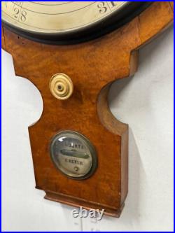 Antique rare tiger maple & Birdseye Barometer Court Exeter 42 1800s Antique rare tiger maple & Birdseye Barometer Court Exeter 42 1800s