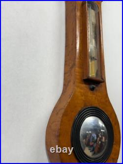 Antique rare tiger maple & Birdseye Barometer Court Exeter 42 1800s Antique rare tiger maple & Birdseye Barometer Court Exeter 42 1800s