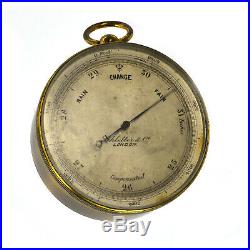 Antique travel barometer by Schlette & Co, London with leather case parts/repair