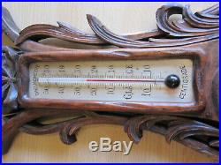 Antiques barometer art nouveau black forest piece with rooster