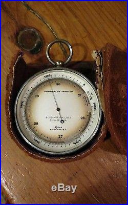 Antq Compensated Pocket Barometer Altimeter bonschur & Holmes phila Tycos