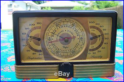 Art Deco Taylor Insturments Co. Weather Station Temp Barometer Humidity