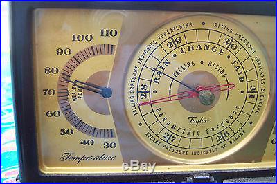 Art Deco Taylor Insturments Co. Weather Station Temp Barometer Humidity