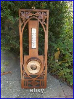 Art Nouveau Black Forest Barometer Thermometer