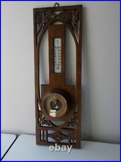 Art Nouveau Black Forest Barometer Thermometer