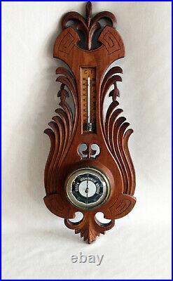 Art Nouveau Wall Barometer & Thermometer 1900