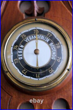 Art Nouveau Wall Barometer & Thermometer 1900
