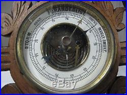 Art deco barometer&thermometer wood