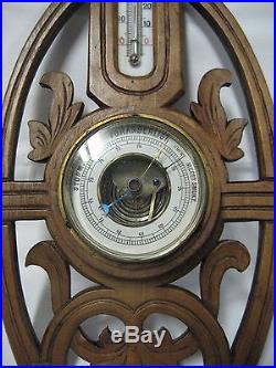 Art deco barometer&thermometer wood