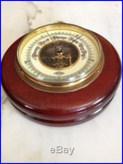 Atco Germany Mahogany Barometer Porcelain Face No. 1651 Antique Vintage Weather
