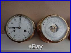 Aug Schatz/sohns 8 day Royal Mariner with matching compensated barometer withkey