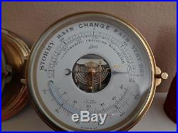 Aug Schatz/sohns 8 day Royal Mariner with matching compensated barometer withkey