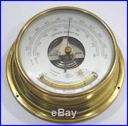 Authentic aneroid barometer glass thermometer marine ship's barometer