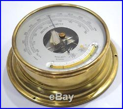 Authentic aneroid barometer glass thermometer marine ship's barometer
