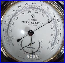 BAROMES Aneroid Barometer Thermometer Fujiya Osaka 24cm Near Mint Japan