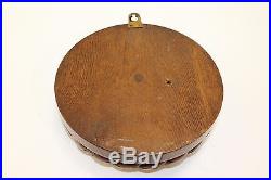 BRILLIANT Vintage Aneroid Barometer BRITISH MADE Oak Cased Rope Carved Wood 1900