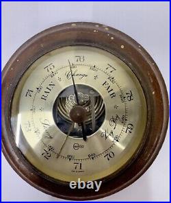 Barigo Original Metal Antique Wooden Compensated Ship Barometer -Made in Germany