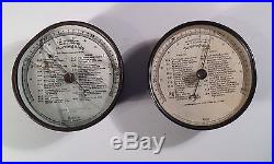 Barometer, 1920's, Patinated Brass Case, One for Parts, Needs Repair, 5-1/4dia
