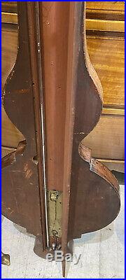Barometer Thermometer Antique Mahogany London Wood Charles Schmalcalder RARE
