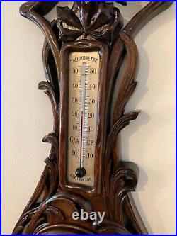 Beautiful Antique Carved Barometer Black forest
