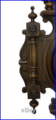 Beautiful Antique French Hand Carved Aneroid Barometer Thermometer at 1900