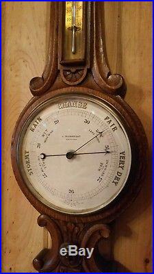 Beautiful Antique Oak Barometer