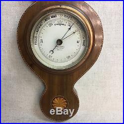 Beautiful Vtg Antique 19th C. Inlaid Banjo Barometer Thermometer Dolland London