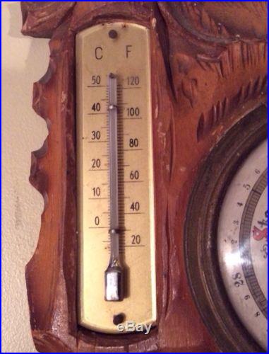Black Forest German Wood Carved Barometer Thermometer Barometer Doesn't Work
