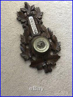 Black Forest Old Barometer & Thermometer like a Wall Sculpture