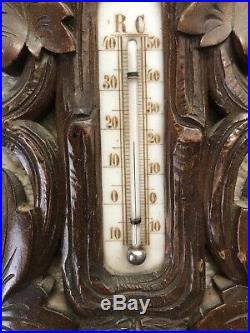 Black Forest Old Barometer & Thermometer like a Wall Sculpture
